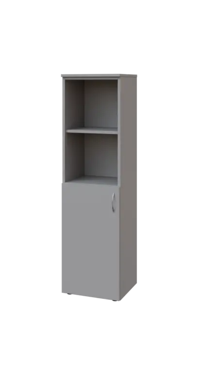 BN 4 - 4DN2 kancelářská skříň, 1-dveřová/nika, levá, 1450x400x400, šedá