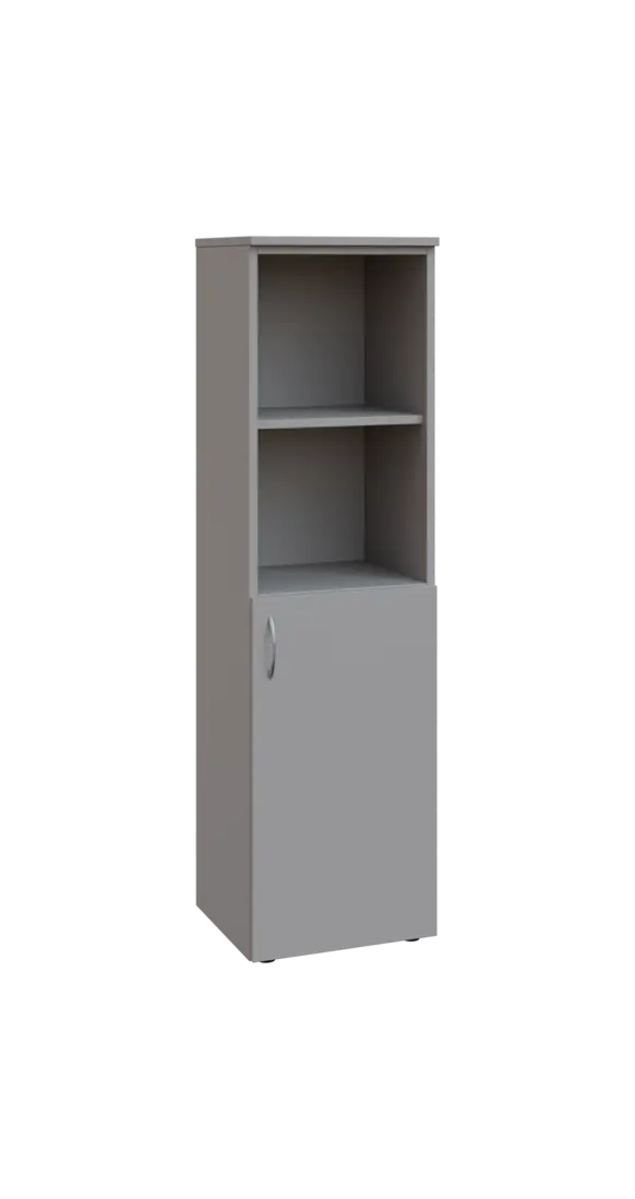 BN 4 - 4DN2 kancelářská skříň, 1-dveřová/nika, pravá, 1450x400x400, šedá
