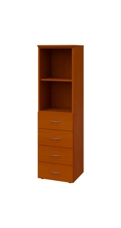 BN 4 - 4ZN kancelářská skříň, 4-zásuvková/nika, 1450x400x400, třešeň šumavská