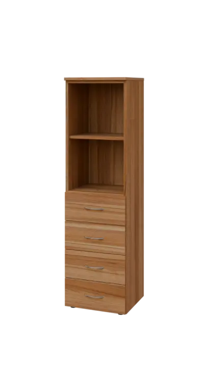 BN 4 - 4ZN kancelářská skříň, 4-zásuvková/nika, 1450x400x400, ořech světlý