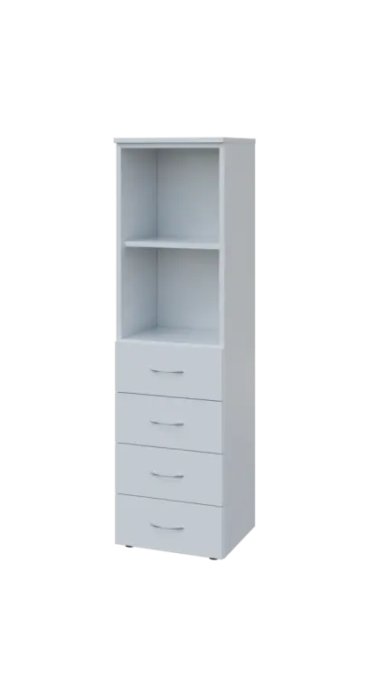 BN 4 - 4ZN kancelářská skříň, 4-zásuvková/nika, 1450x400x400, bílá