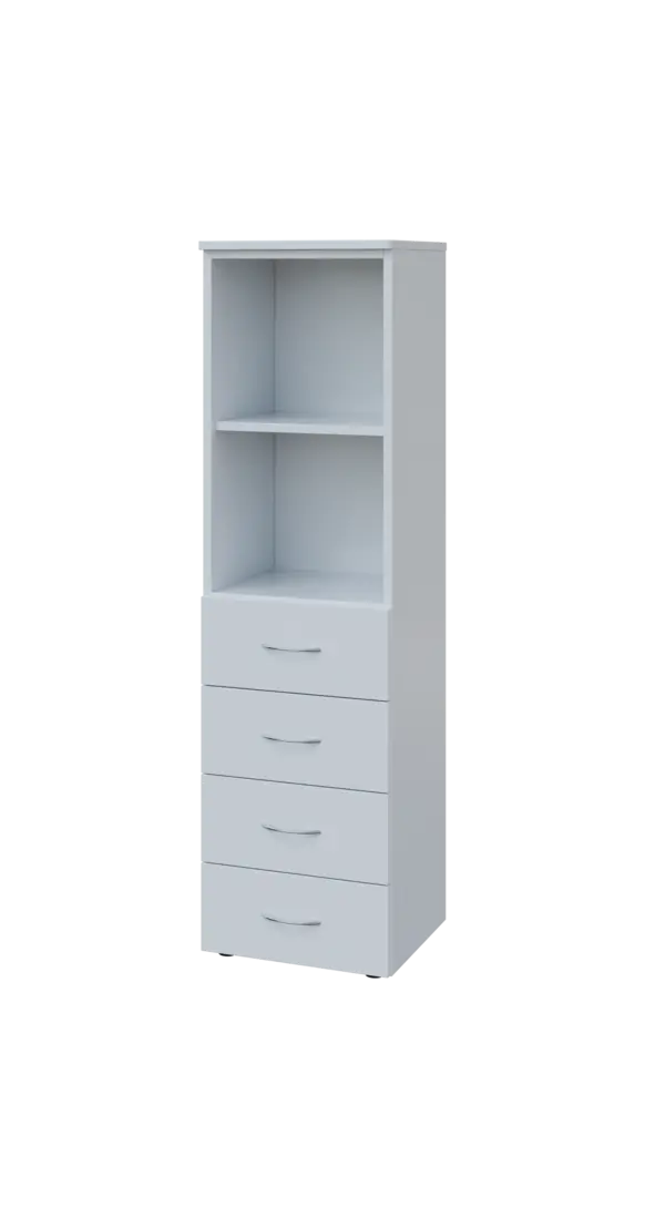 BN 4 - 4ZN kancelářská skříň, 4-zásuvková/nika, 1450x400x400, bílá