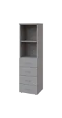 BN 4 - 4ZN kancelářská skříň, 4-zásuvková/nika, 1450x400x400, šedá
