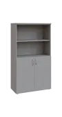 BN 4 - 8DN2 kancelářská skříň, 2-dveřová/nika, 1450x800x400, šedá