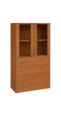 BN 4 - 84ZS kancelářská skříň, 4-zásuvková/prosklená, 1450x800x400, olše jantar