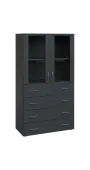 BN 4 - 84ZS kancelářská skříň, 4-zásuvková/prosklená, 1450x800x400, antracit
