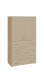 BN 4 - 84ZD kancelářská skříň, 4-zásuvková/2-dveřová, 1450x800x400, bříza irská