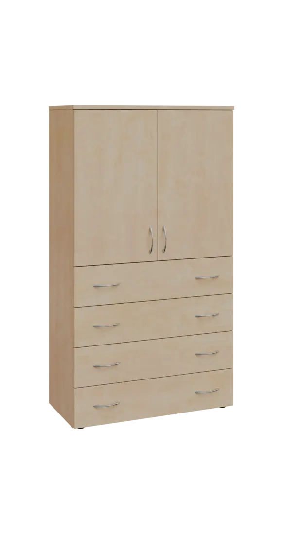 BN 4 - 84ZD kancelářská skříň, 4-zásuvková/2-dveřová, 1450x800x400, bříza irská