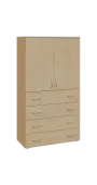 BN 4 - 84ZD kancelářská skříň, 4-zásuvková/2-dveřová, 1450x800x400, javor horský