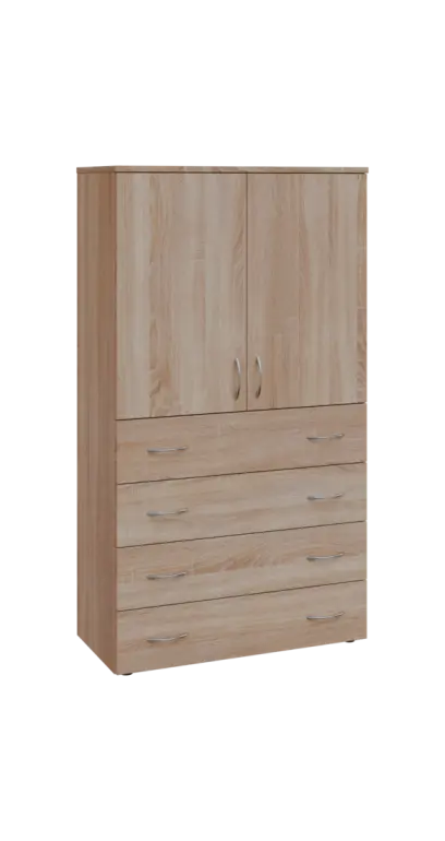 BN 4 - 84ZD kancelářská skříň, 4-zásuvková/2-dveřová, 1450x800x400, dub bardolino