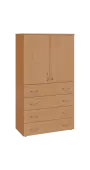 BN 4 - 84ZD kancelářská skříň, 4-zásuvková/2-dveřová, 1450x800x400, buk royal
