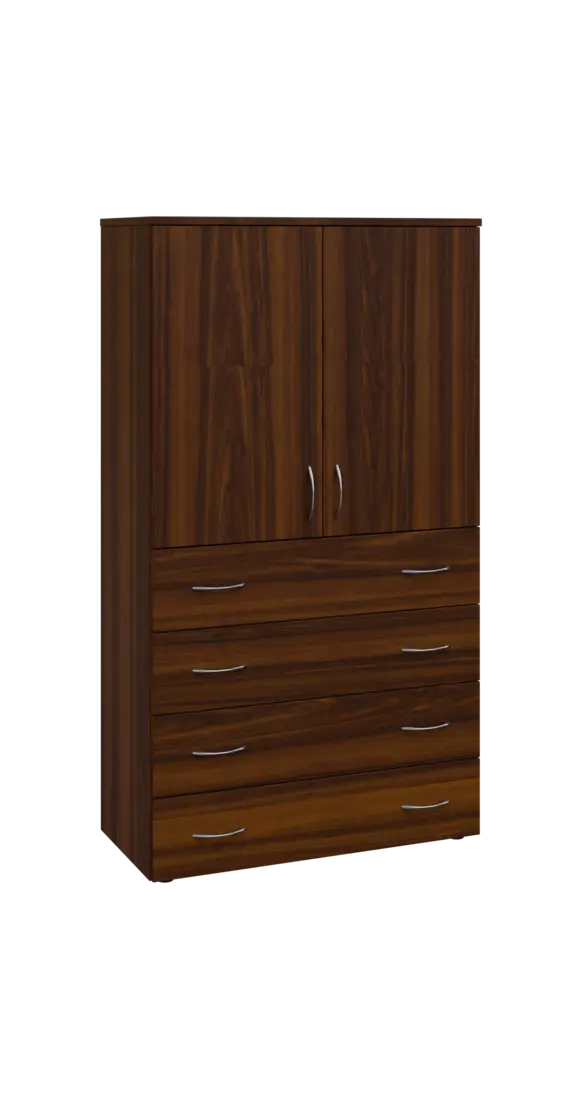 BN 4 - 84ZD kancelářská skříň, 4-zásuvková/2-dveřová, 1450x800x400, ořech královský