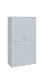 BN 4 - 84ZD kancelářská skříň, 4-zásuvková/2-dveřová, 1450x800x400, bílá