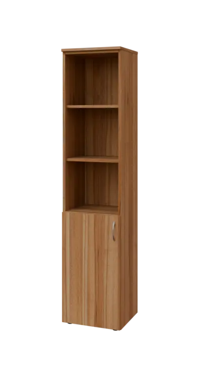 BN 5 - 4DN3 kancelářská skříň, 1-dveřová/nika, levá, 1800x400x400, ořech světlý