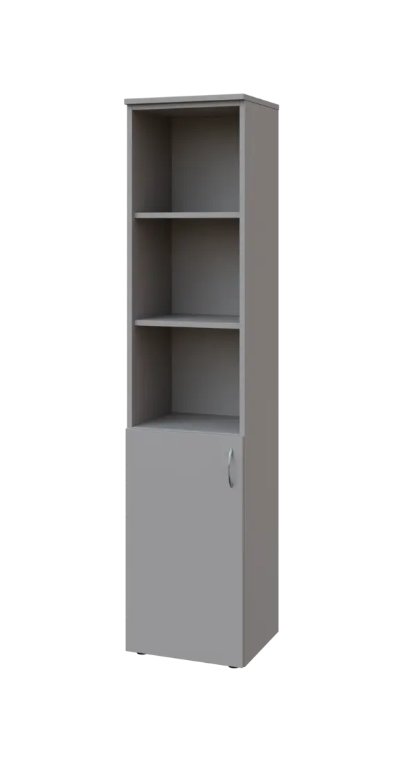 BN 5 - 4DN3 kancelářská skříň, 1-dveřová/nika, levá, 1800x400x400, šedá