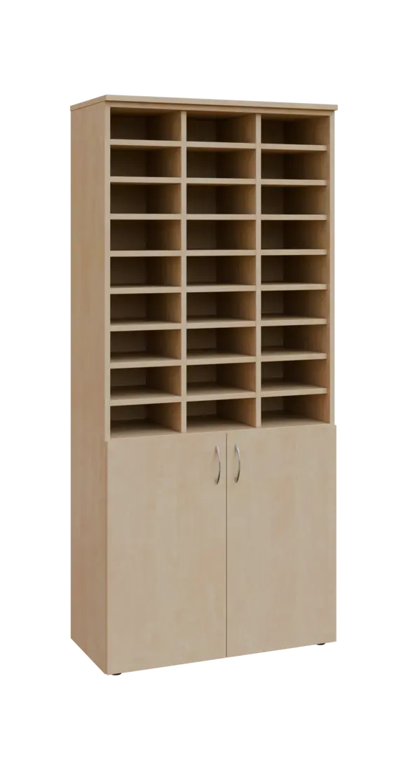 BRG - 5 kancelářská skříň, 2-dveřová, 3x registrační vložka, 1800x800x400, bříza irská