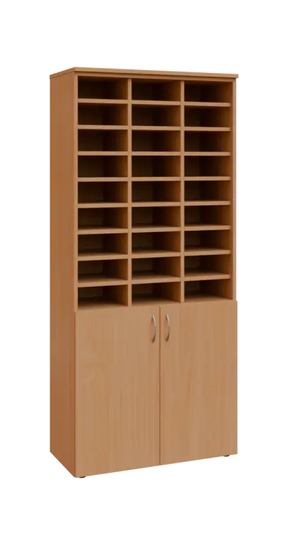 BRG - 5 kancelářská skříň, 2-dveřová, 3x registrační vložka, 1800x800x400, buk royal