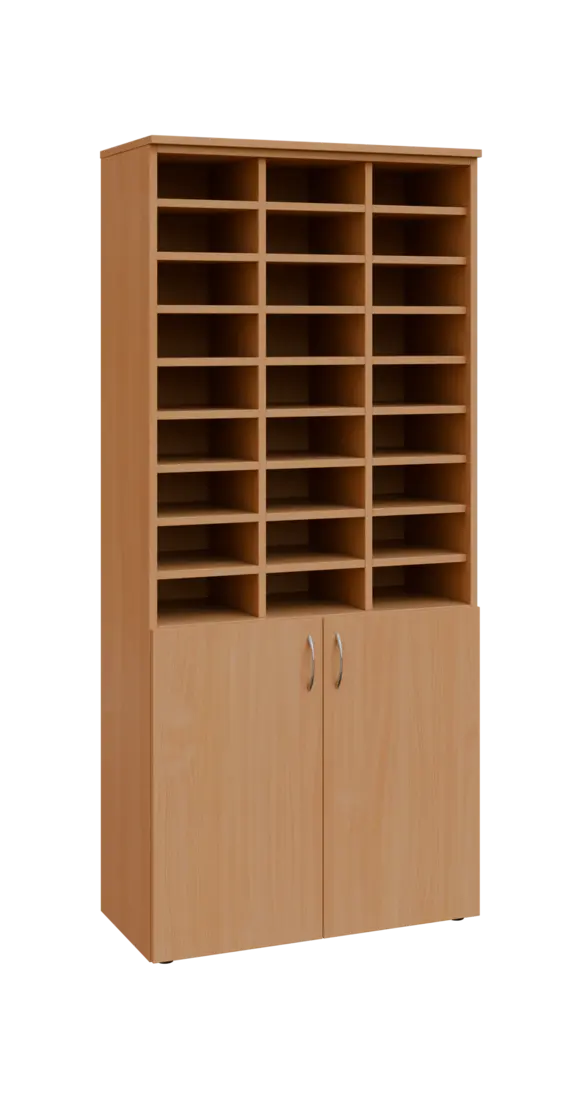 BRG - 5 kancelářská skříň, 2-dveřová, 3x registrační vložka, 1800x800x400, buk royal