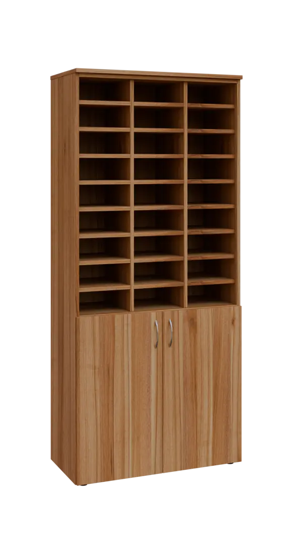 BRG - 5 kancelářská skříň, 2-dveřová, 3x registrační vložka, 1800x800x400, ořech světlý