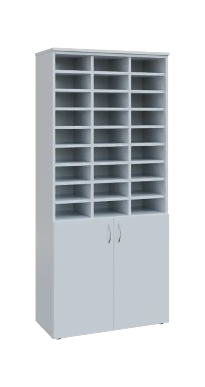 BRG - 5 kancelářská skříň, 2-dveřová, 3x registrační vložka, 1800x800x400, bílá