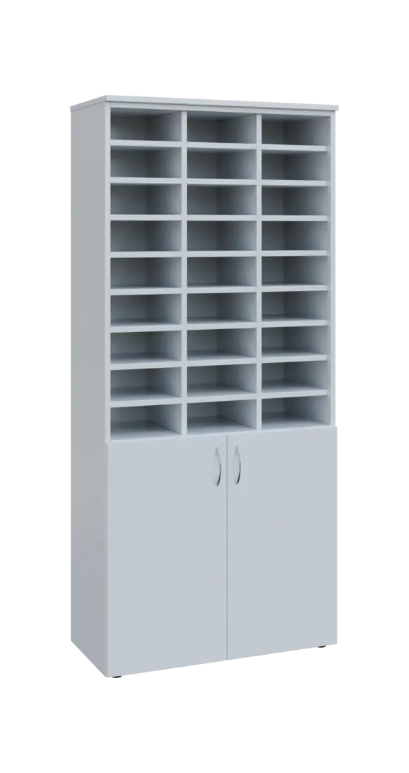 BRG - 5 kancelářská skříň, 2-dveřová, 3x registrační vložka, 1800x800x400, bílá