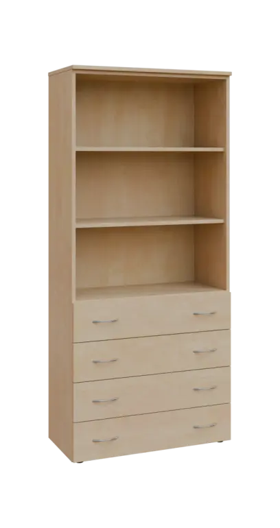 BN 5 - 84ZN kancelářská skříň, 4-zásuvková/nika, 1800x800x400, bříza irská