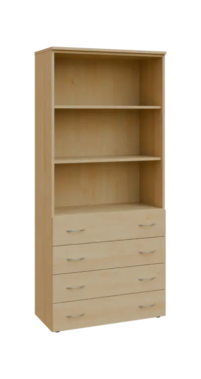 BN 5 - 84ZN kancelářská skříň, 4-zásuvková/nika, 1800x800x400, javor horský