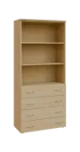 BN 5 - 84ZN kancelářská skříň, 4-zásuvková/nika, 1800x800x400, javor horský