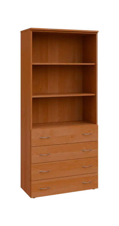 BN 5 - 84ZN kancelářská skříň, 4-zásuvková/nika, 1800x800x400, olše jantar