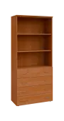 BN 5 - 84ZN kancelářská skříň, 4-zásuvková/nika, 1800x800x400, olše jantar