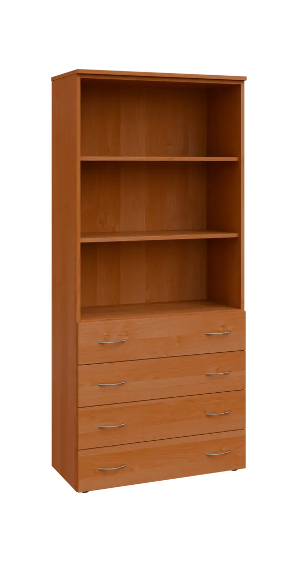 BN 5 - 84ZN kancelářská skříň, 4-zásuvková/nika, 1800x800x400, olše jantar