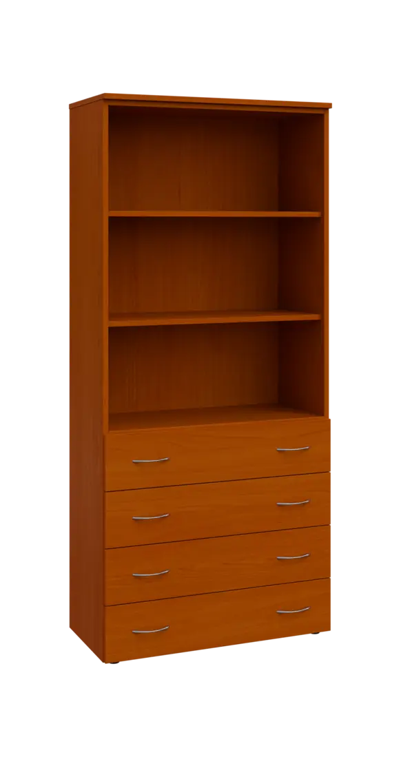 BN 5 - 84ZN kancelářská skříň, 4-zásuvková/nika, 1800x800x400, třešeň šumavská