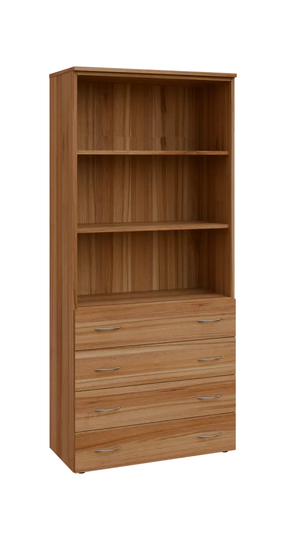 BN 5 - 84ZN kancelářská skříň, 4-zásuvková/nika, 1800x800x400, ořech světlý