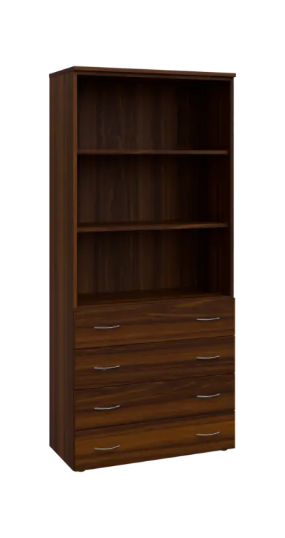 BN 5 - 84ZN kancelářská skříň, 4-zásuvková/nika, 1800x800x400, ořech královský