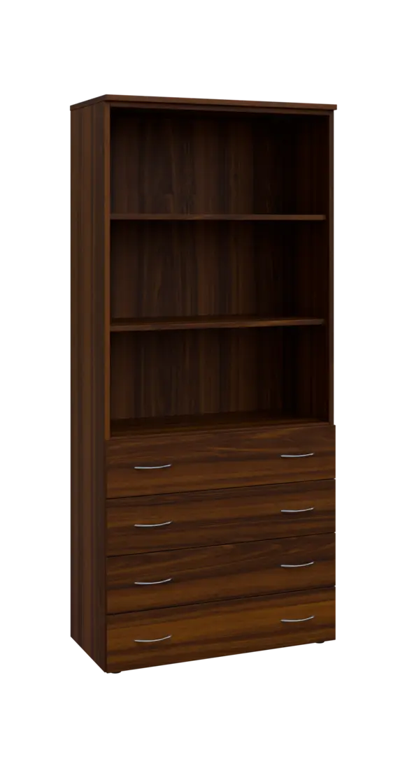 BN 5 - 84ZN kancelářská skříň, 4-zásuvková/nika, 1800x800x400, ořech královský