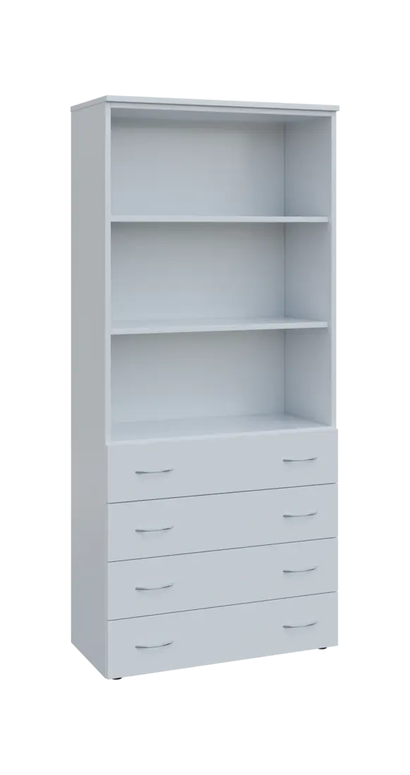 BN 5 - 84ZN kancelářská skříň, 4-zásuvková/nika, 1800x800x400, bílá