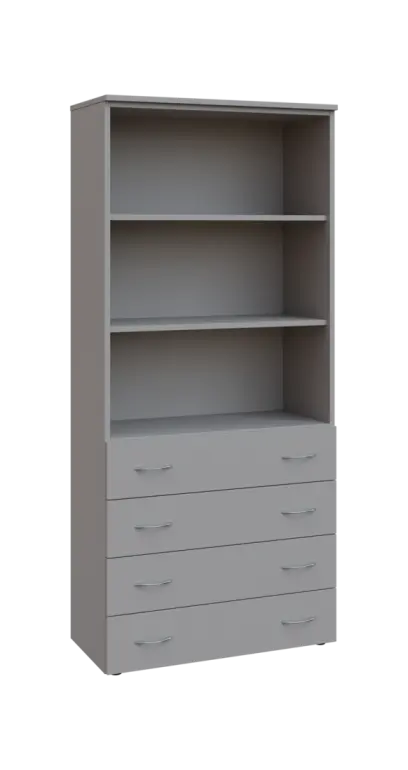 BN 5 - 84ZN kancelářská skříň, 4-zásuvková/nika, 1800x800x400, šedá