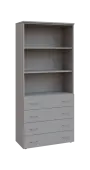 BN 5 - 84ZN kancelářská skříň, 4-zásuvková/nika, 1800x800x400, šedá