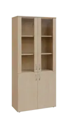 BN 5 - 8DS kancelářská skříň, 4-dveřová/prosklená, 1800x800x400, bříza irská