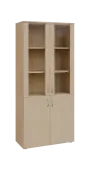 BN 5 - 8DS kancelářská skříň, 4-dveřová/prosklená, 1800x800x400, bříza irská