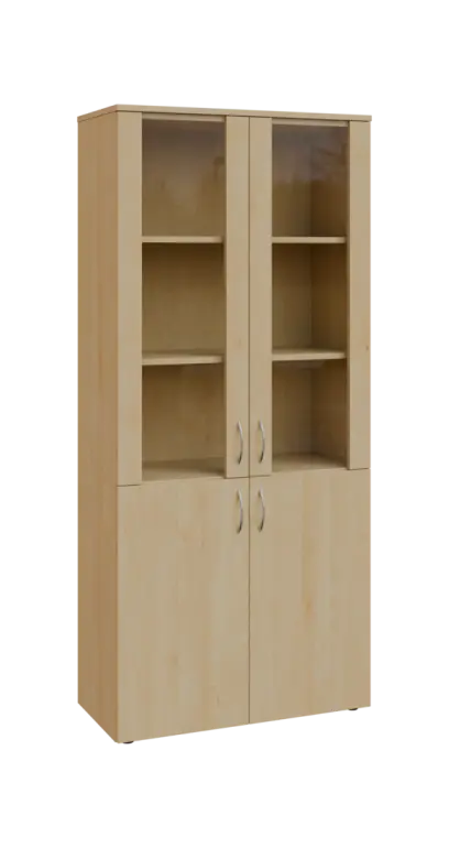 BN 5 - 8DS kancelářská skříň, 4-dveřová/prosklená, 1800x800x400, javor horský