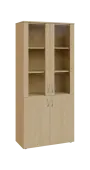 BN 5 - 8DS kancelářská skříň, 4-dveřová/prosklená, 1800x800x400, javor horský