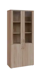 BN 5 - 8DS kancelářská skříň, 4-dveřová/prosklená, 1800x800x400, dub bardolino