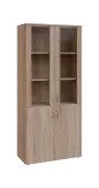 BN 5 - 8DS kancelářská skříň, 4-dveřová/prosklená, 1800x800x400, dub bardolino