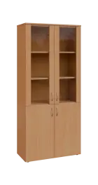 BN 5 - 8DS kancelářská skříň, 4-dveřová/prosklená, 1800x800x400, buk royal