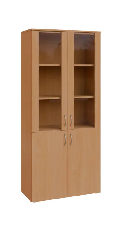 BN 5 - 8DS kancelářská skříň, 4-dveřová/prosklená, 1800x800x400, buk royal