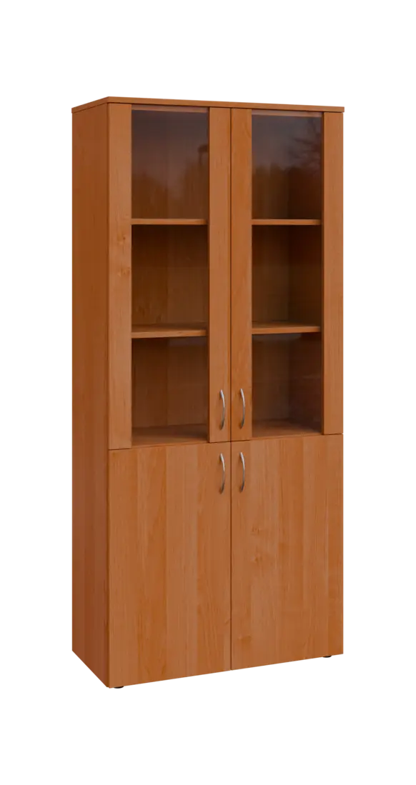 BN 5 - 8DS kancelářská skříň, 4-dveřová/prosklená, 1800x800x400, olše jantar