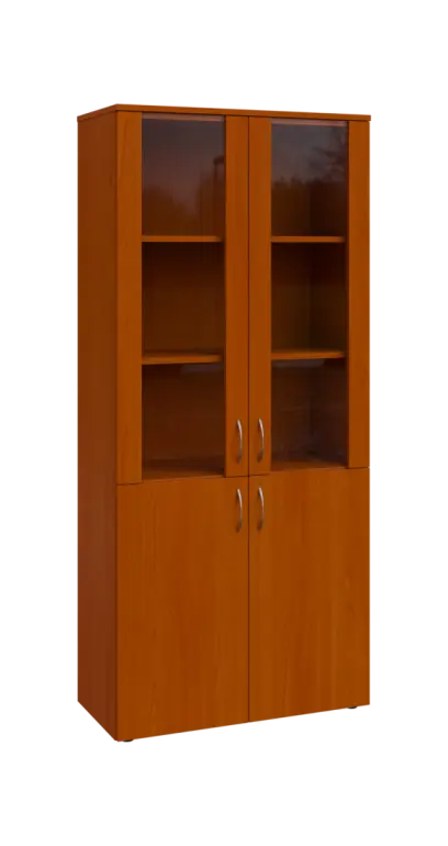 BN 5 - 8DS kancelářská skříň, 4-dveřová/prosklená, 1800x800x400, třešeň šumavská