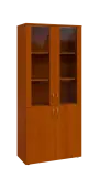 BN 5 - 8DS kancelářská skříň, 4-dveřová/prosklená, 1800x800x400, třešeň šumavská