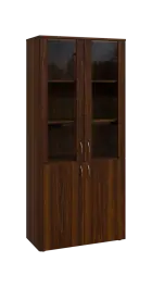 BN 5 - 8DS kancelářská skříň, 4-dveřová/prosklená, 1800x800x400, ořech královský